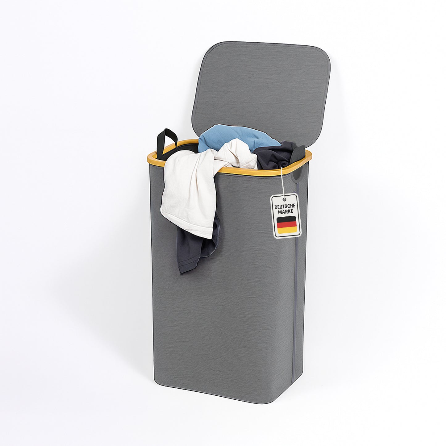 Roxlin Wäschekorb 100L mit Deckel – Faltbar & Tasche – Bambusrahmen stabil