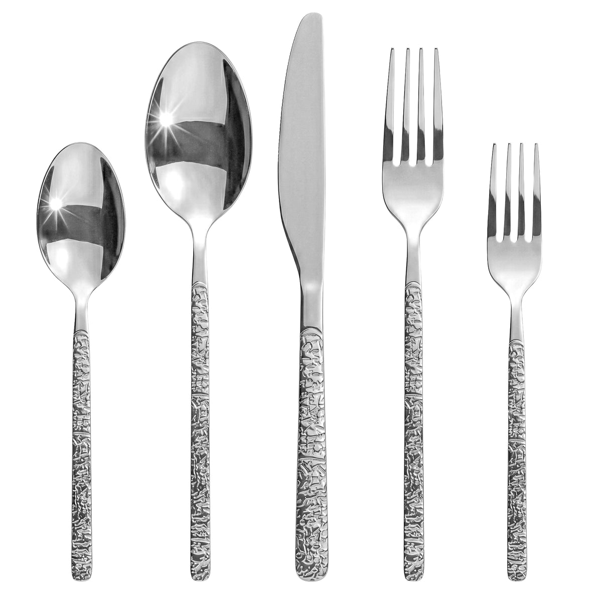 Roxlin Besteckset 30-tlg. Stein Design – Gold, Schwarz, Silber