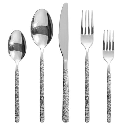 Roxlin Besteckset 30-tlg. Stein Design – Gold, Schwarz, Silber