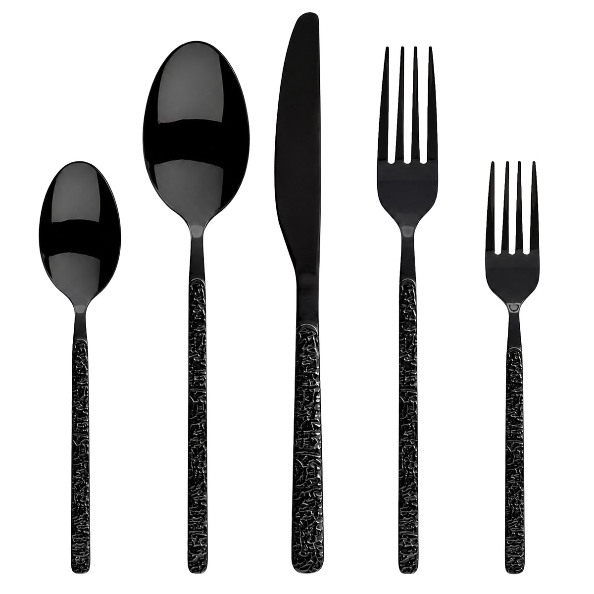 Roxlin Besteckset 30-tlg. Stein Design – Gold, Schwarz, Silber
