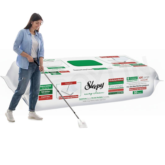 Sleepy Easy Clean 8-lagige XL Bodenwischtücher (50 Stk) | Für Mop & alle Oberflächen