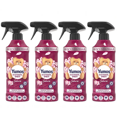Yumoş Haus- & Textilspray 450ml, Alkoholfrei – Amber, Sakura, Orchidee, Lilie