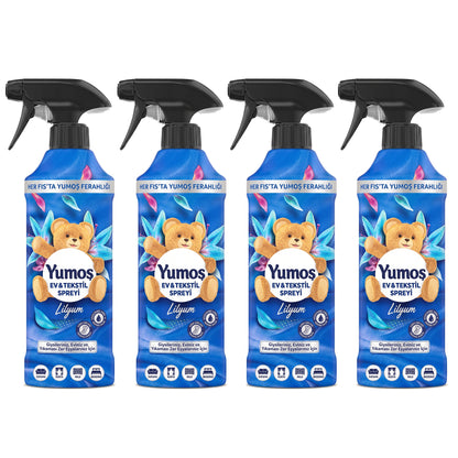Yumoş Haus- & Textilspray 450ml, Alkoholfrei – Amber, Sakura, Orchidee, Lilie