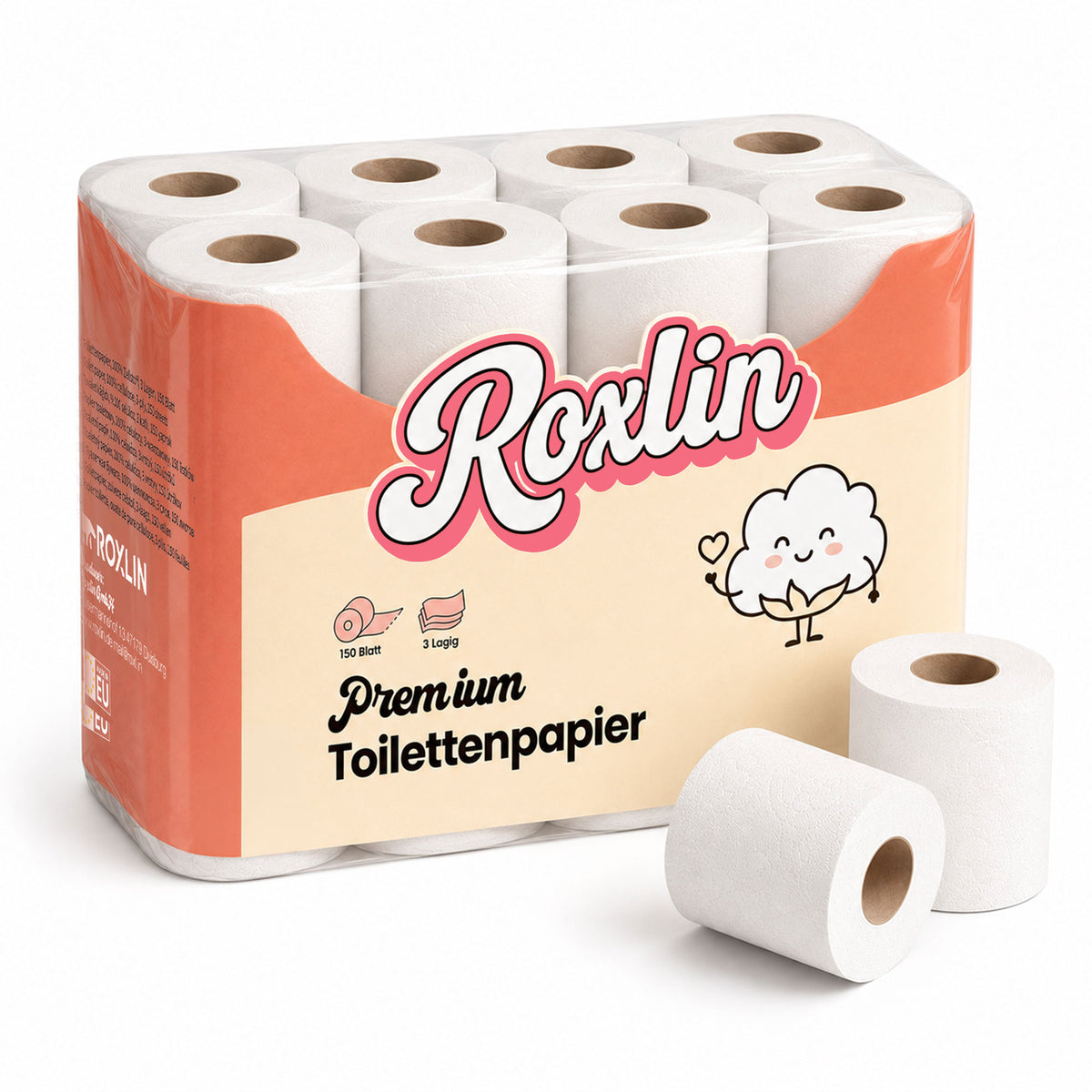 Roxlin Premium Toilettenpapier, 3-lagig, Ultraweich