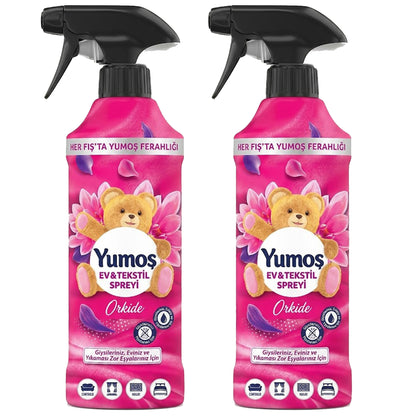 Yumoş Haus- & Textilspray 450ml, Alkoholfrei – Amber, Sakura, Orchidee, Lilie