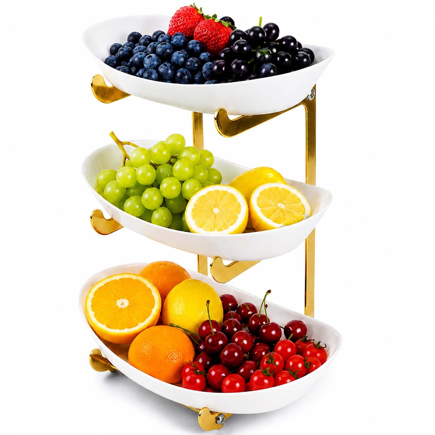 Roxlin Obstkorb – Küchenorganizer für Obst, 2 & 3-stöckig, Gold | Schwarz