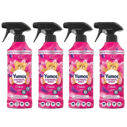 Yumoş Haus- & Textilspray 450ml, Alkoholfrei – Amber, Sakura, Orchidee, Lilie