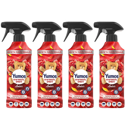 Yumoş Haus- & Textilspray 450ml, Alkoholfrei – Amber, Sakura, Orchidee, Lilie