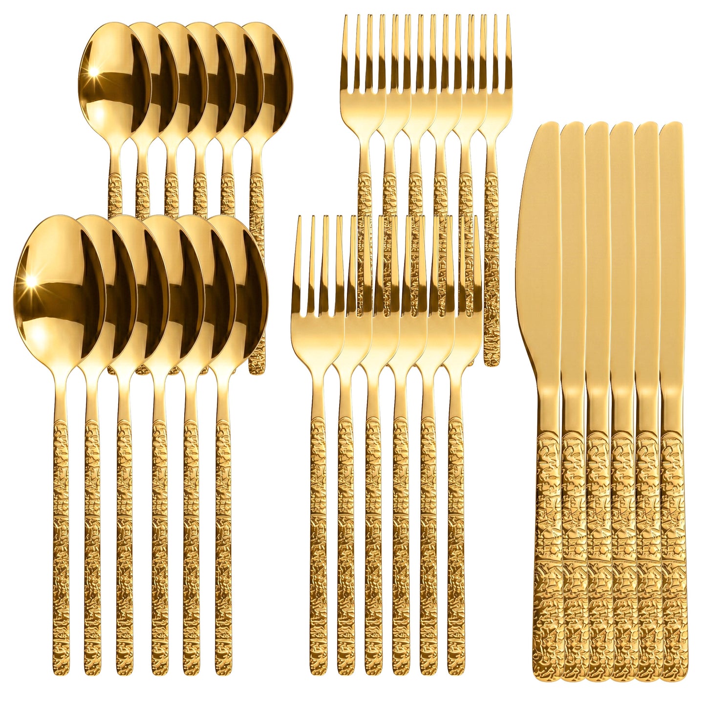 Roxlin 30-teiliges Edelstahl-Besteckset – Modern & Elegant – Standard, Plain & Stein – Erhältlich in 4 Farben