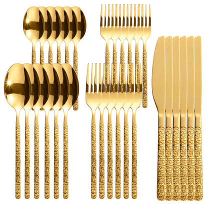 Roxlin 30-teiliges Edelstahl-Besteckset – Modern & Elegant – Standard, Plain & Stein – Erhältlich in 4 Farben