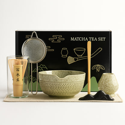Roxlin Matcha-Tee-Set, 7-teilig – Keramikschale, Bambusbesen und Zubehör