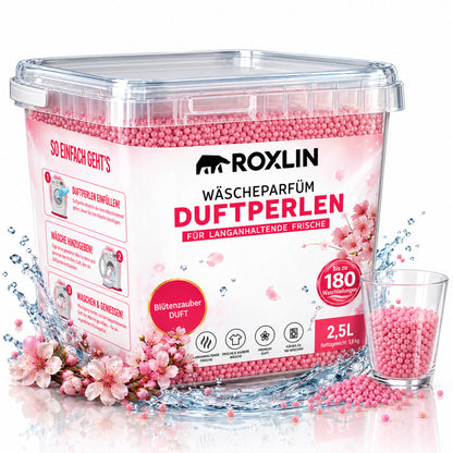 Roxlin Wäscheparfüm Duftperlen 2,5 L – 180 Wäschen – 2 Duftvarianten