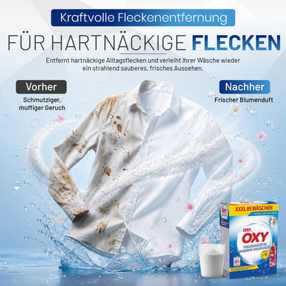 Mr. OXY Waschmittel Set XXXL 85 Wäschen 5,1 KG + GRATIS 1L Weichspüler