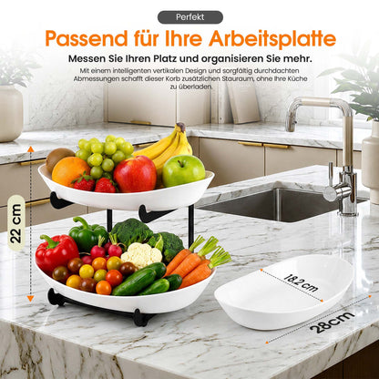 Roxlin Obstkorb – Küchenorganizer für Obst, 2 & 3-stöckig, Gold | Schwarz