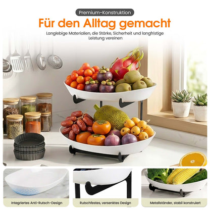 Roxlin Obstkorb – Küchenorganizer für Obst, 2 & 3-stöckig, Gold | Schwarz