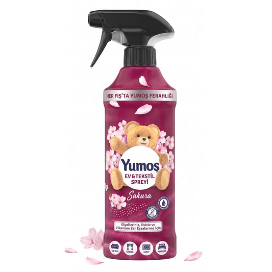 Yumoş Haus- & Textilspray 450ml, Alkoholfrei – Amber, Sakura, Orchidee, Lilie