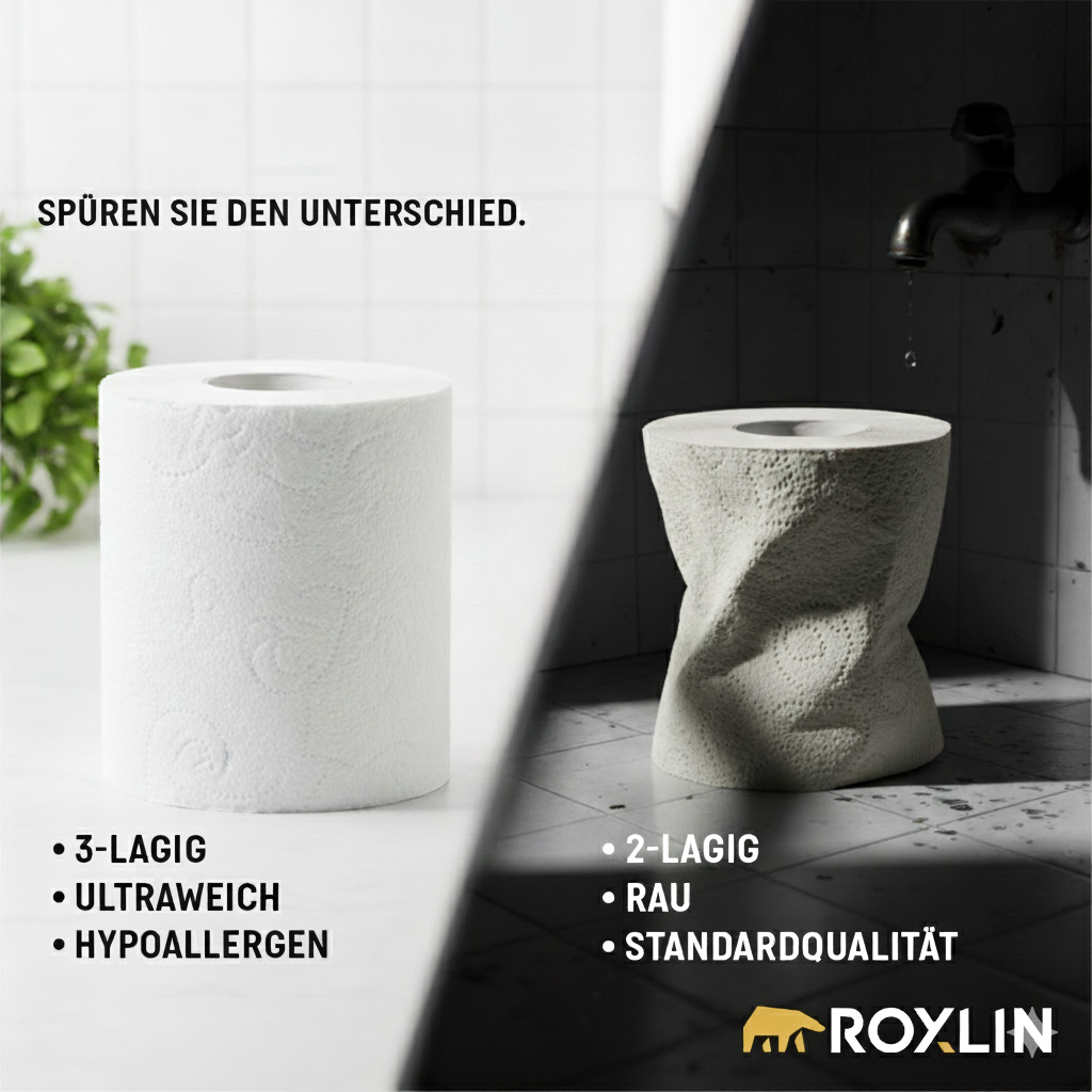 Roxlin Toilettenpapier 3-lagig 64 Rollen – 160 Blatt – weich & saugstark