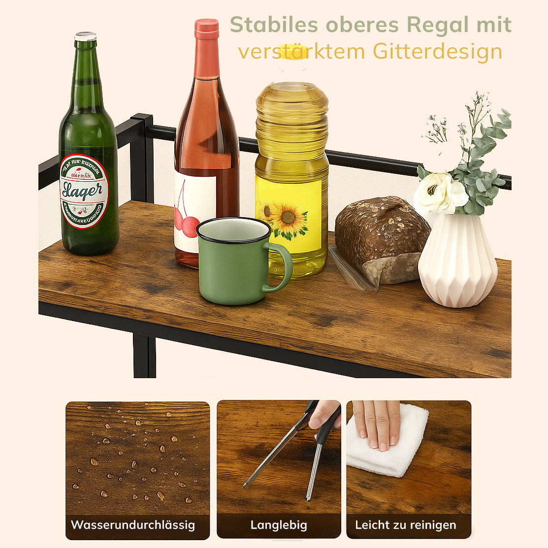 Roxlin Getränkekistenregal 6 Kisten – Schwerlastregal Metall 300kg – Küche Keller