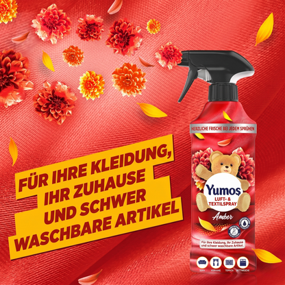 Yumoş Haus- & Textilspray 450ml, Alkoholfrei – Amber, Sakura, Orchidee, Lilie