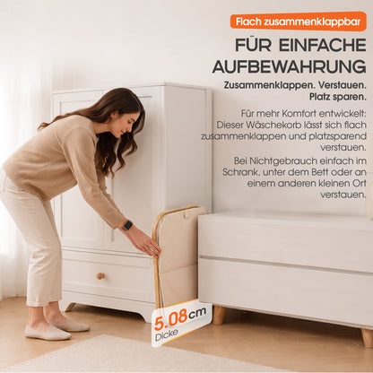 Roxlin Wäschekorb 150L mit Deckel & 2 Taschen – Faltbar & wasserdicht