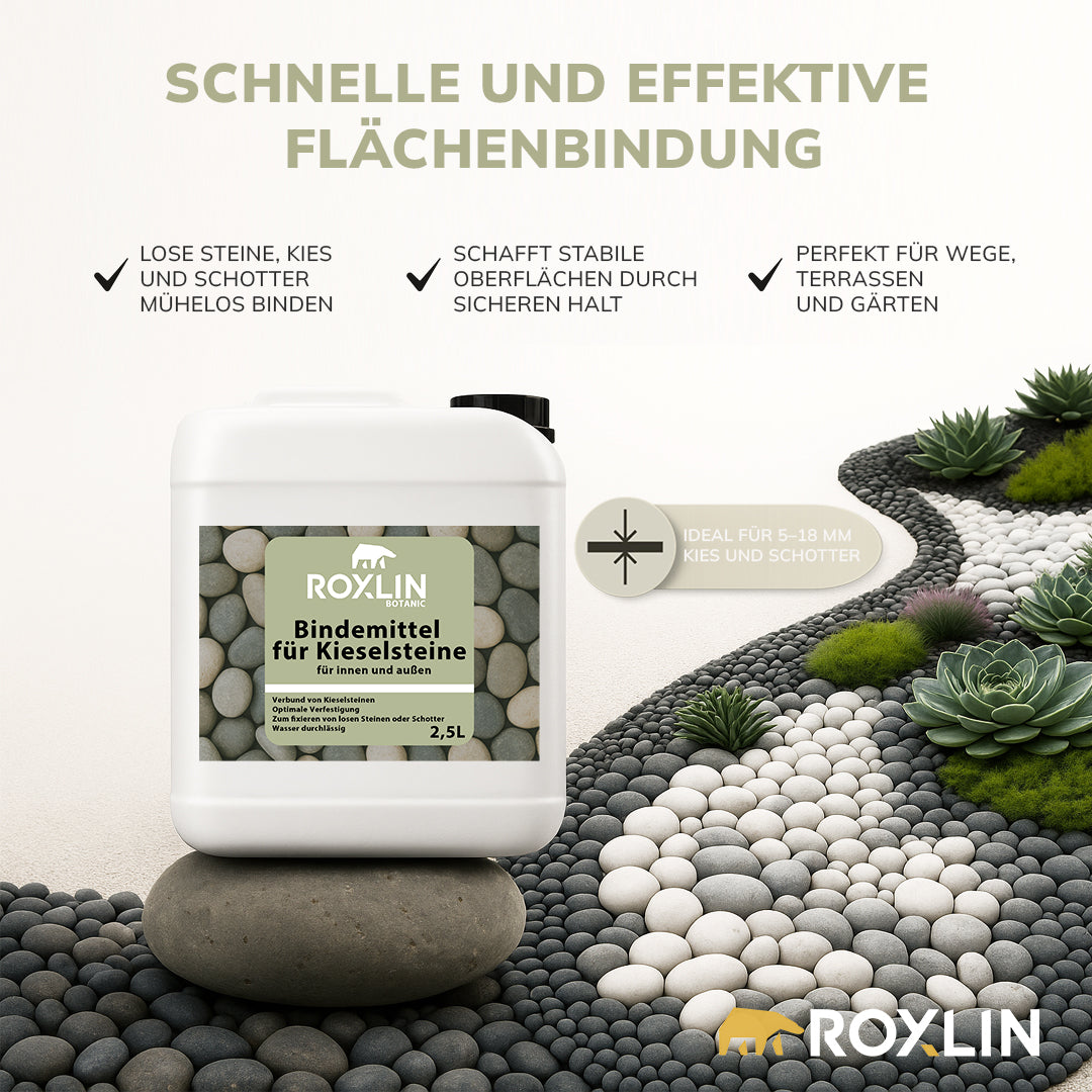 Roxlin Botanic Kiesbinder – Kiesfestiger & Bindemittel für Kies und Schotter