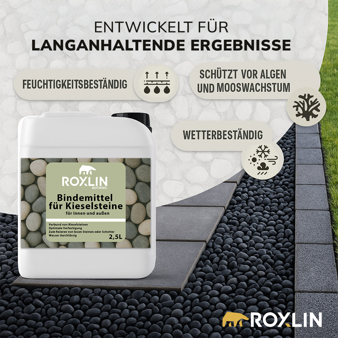 Roxlin Botanic Kiesbinder – Kiesfestiger & Bindemittel für Kies und Schotter