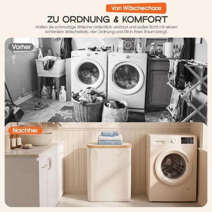 Roxlin Wäschekorb 150L mit Deckel & 2 Taschen – Faltbar & wasserdicht