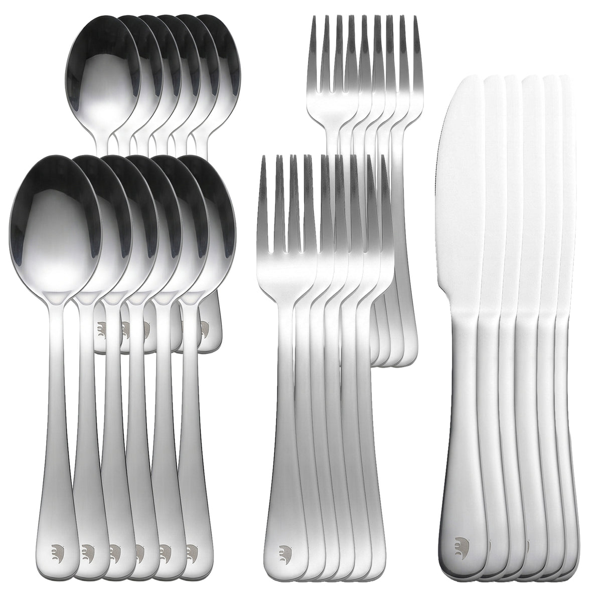 Roxlin Besteckset 30-tlg. Plain Design – Gold, Schwarz, Silber