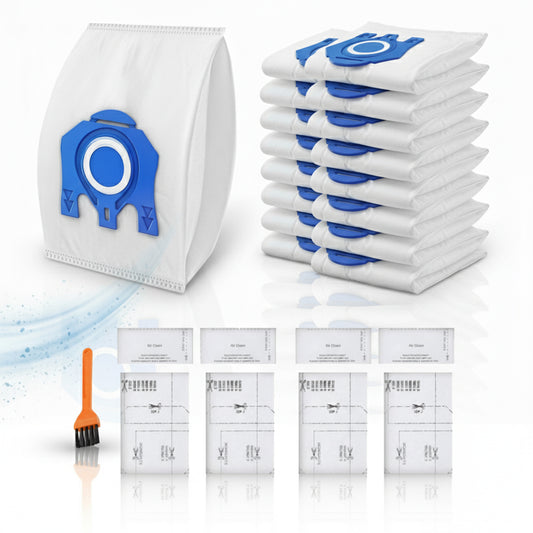 Roxlin Staubsaugerbeutel Set 16x GN + 8 Filter | kompatibel mit Miele Serie (S400, S5000, C1, C2, C3 u.v.m.)
