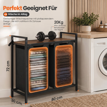 Roxlin Wäschekorb 1/2/3 Fach – Wäschesammler mit Ablage & Metallgestell