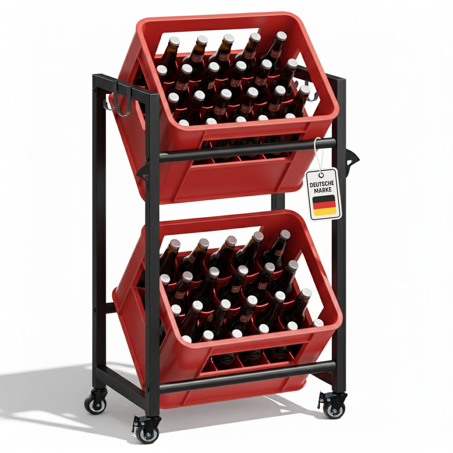 Roxlin Getränkekistenregal 3-fach – Metallregal für Bier- & Wasserkisten 450kg