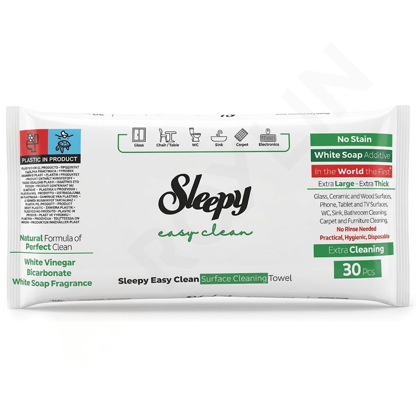 Sleepy Easy Clean Reinigungstücher – 30 Stück – Extra Stark & Dick