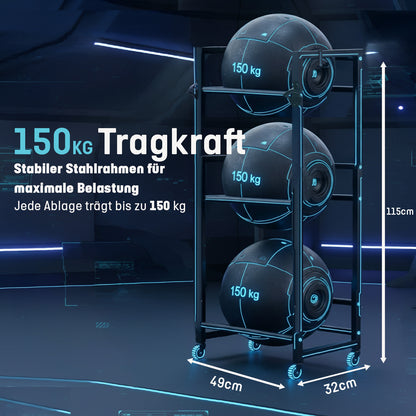 Roxlin Getränkekistenregal für 3 Kisten – Metallregal mit Rollen & Haken