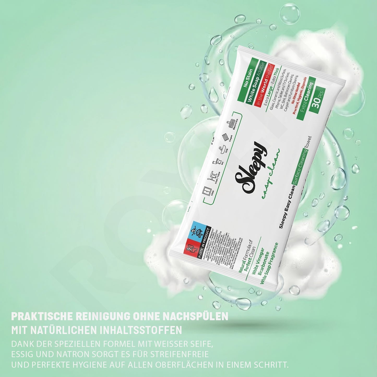 Sleepy Easy Clean Reinigungstücher – 30 Stück – Extra Stark & Dick