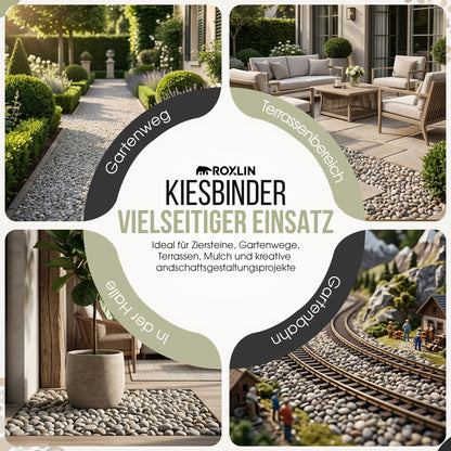 Roxlin Botanic Kiesbinder – Kiesverfestiger & Bindemittel für Kies/Schotter