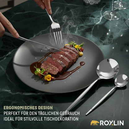 Roxlin Besteckset 30-tlg. Standard Design – Gold, Schwarz, Rosa, Silber