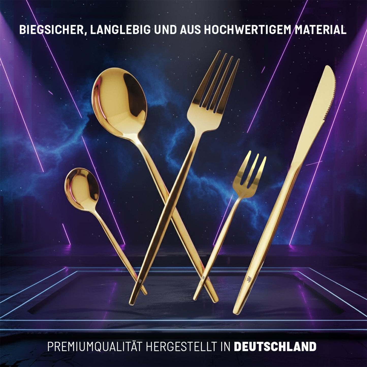 Roxlin 30-teiliges  Edelstahl-Besteckset modern & elegant 4 Farbe