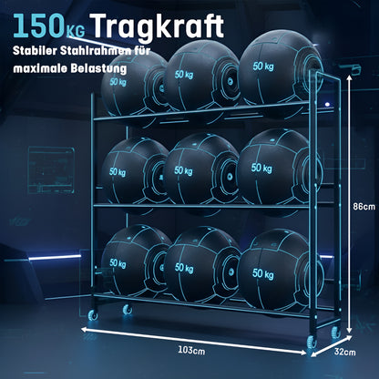 Roxlin Getränkekistenregal für 6 Kisten – Metallregal mit Rollen & Haken