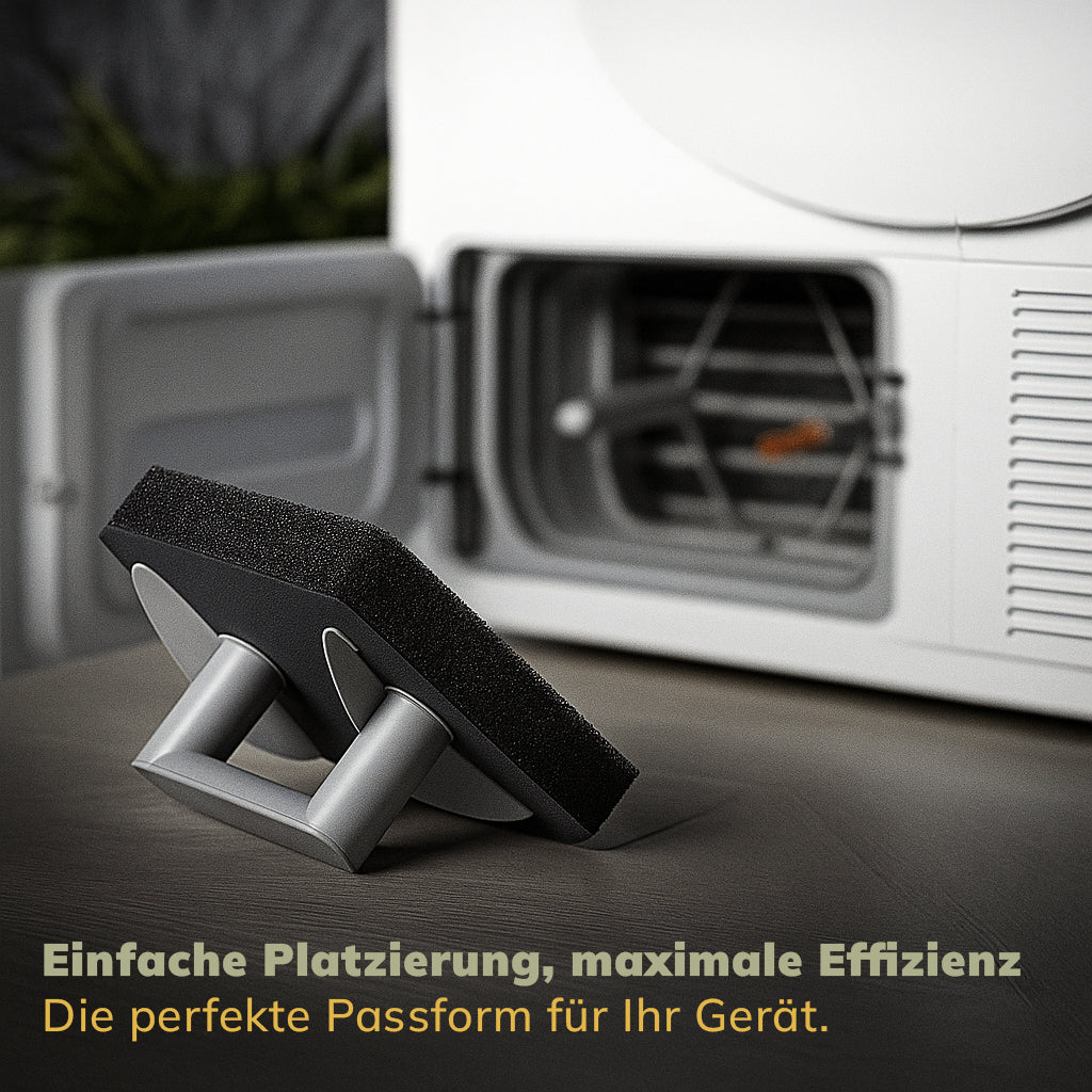 Einfache Platzierung des Roxlin Filters in der Filterposition des Miele T1 Trockners