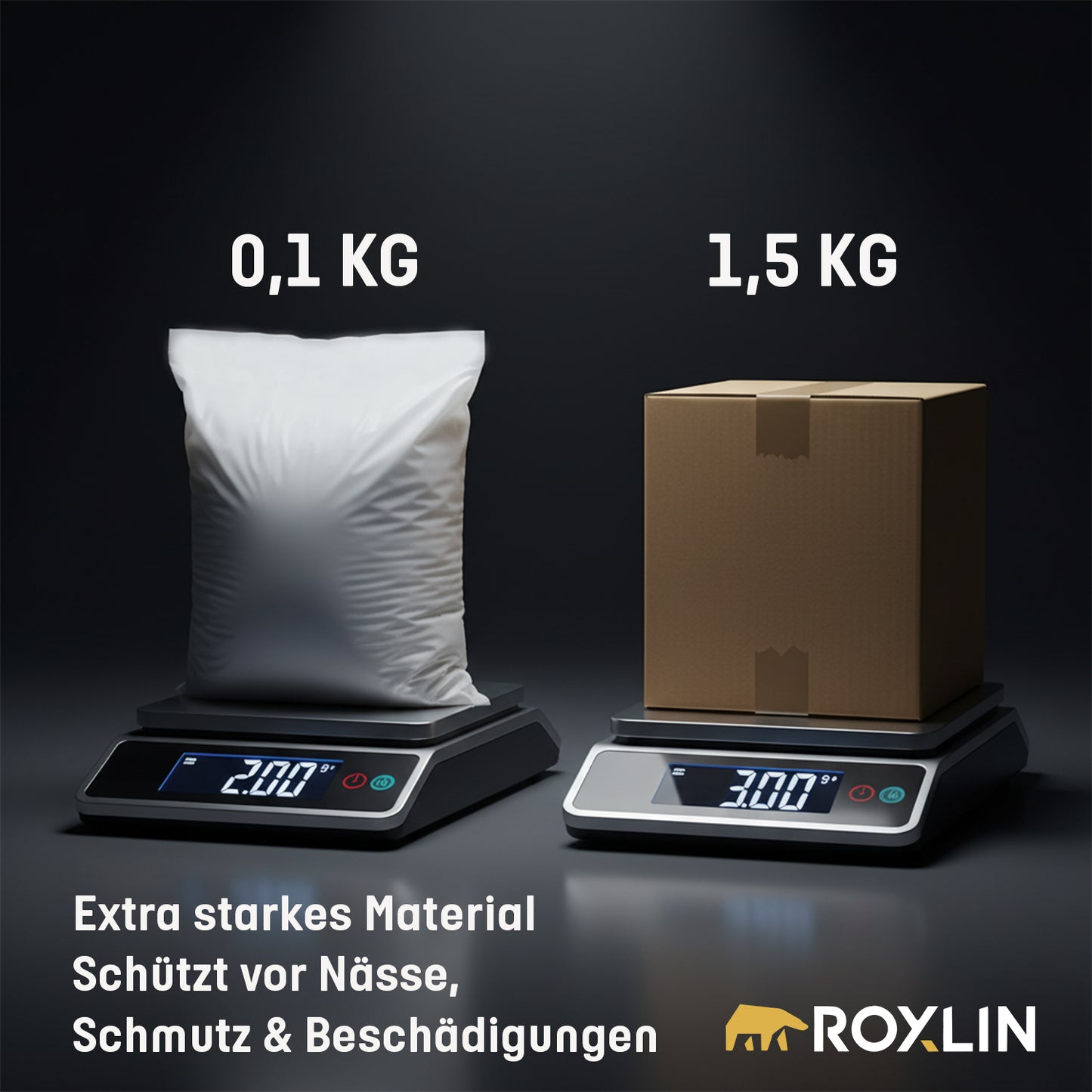 Extra starkes Material der Roxlin Versandbeutel – schnitt- und beschädigungssicher