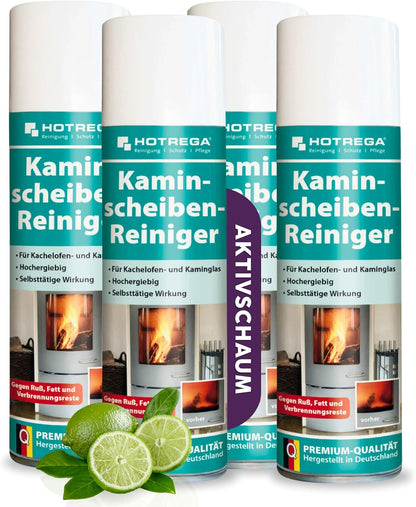 HOTREGA Kaminscheibenreiniger 300 ml, Vorratspack mit mehreren Spraydosen