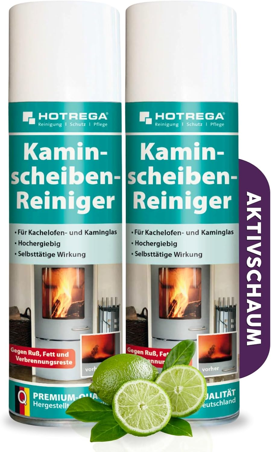 HOTREGA Kaminscheibenreiniger 300 ml, zwei Spraydosen