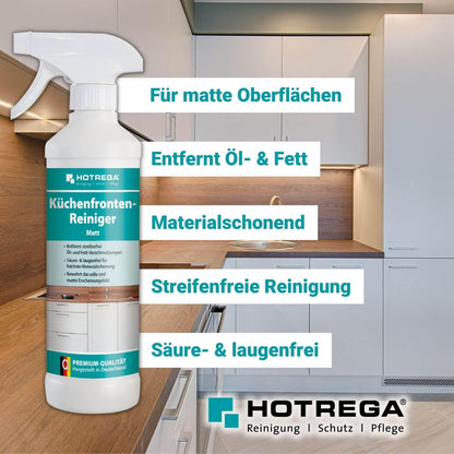 HOTREGA Küchenfronten Reiniger Matt – entfernt Öl und Fett, materialschonend und streifenfrei