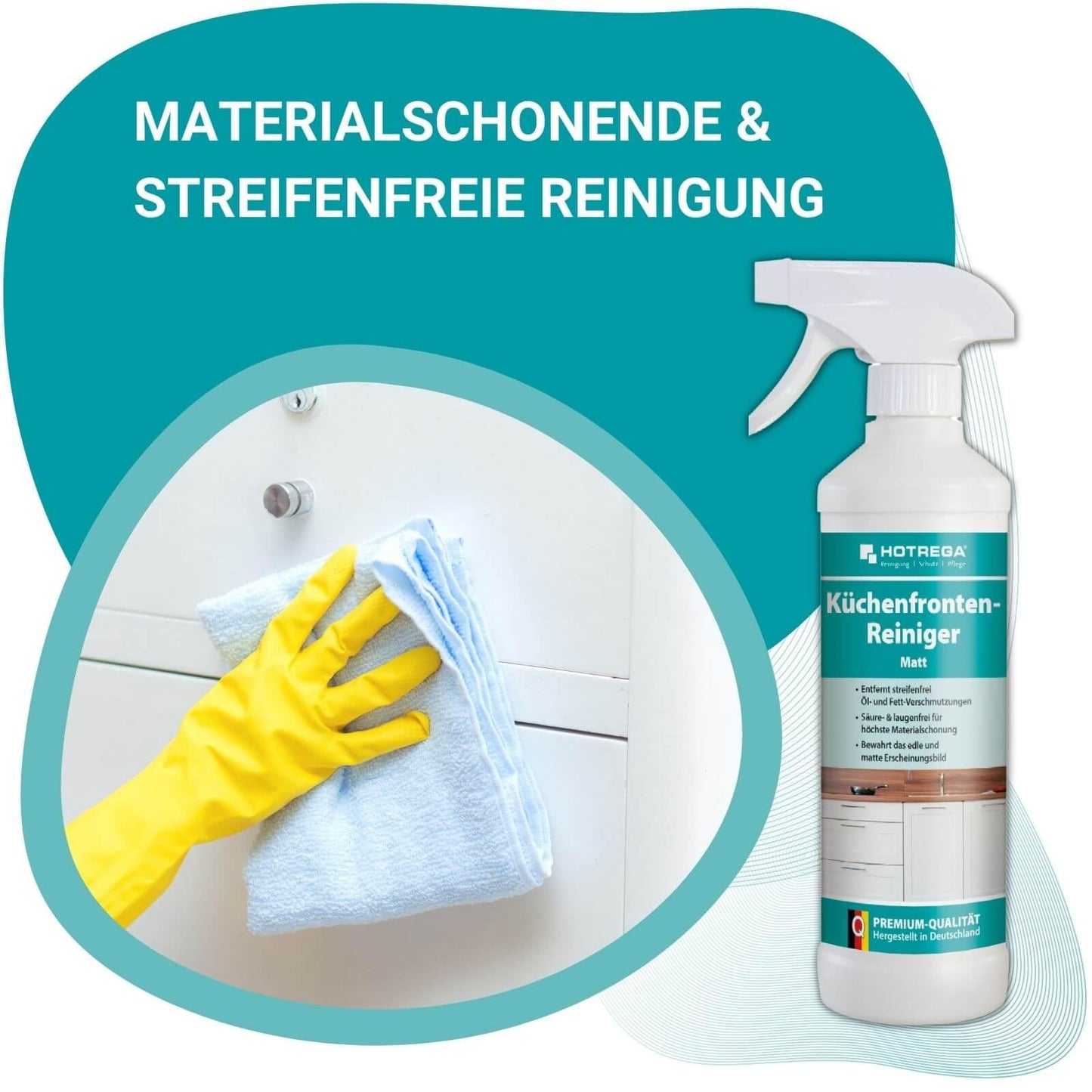 HOTREGA Küchenfronten Reiniger Matt – materialschonende und streifenfreie Reinigung