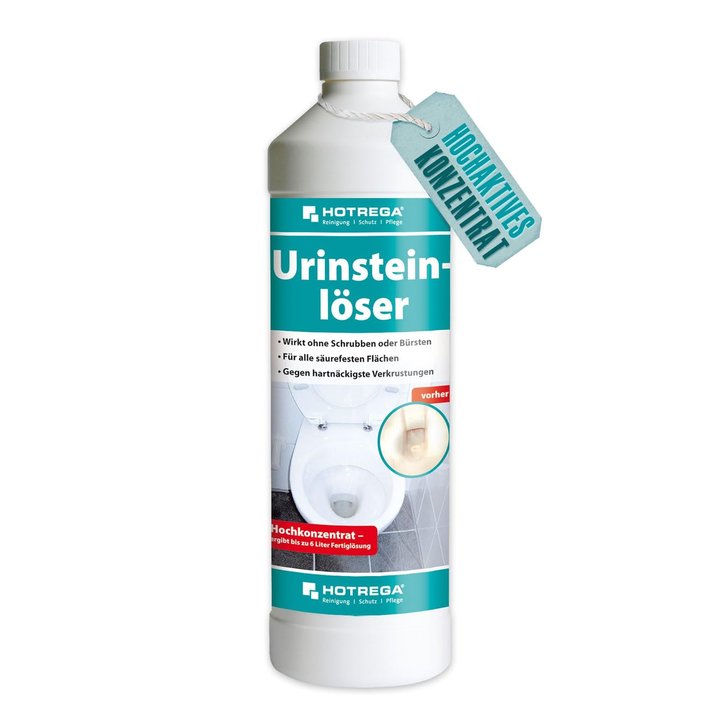 HOTREGA Urinsteinlöser Konzentrat 1 L Flasche – starker WC-Reiniger