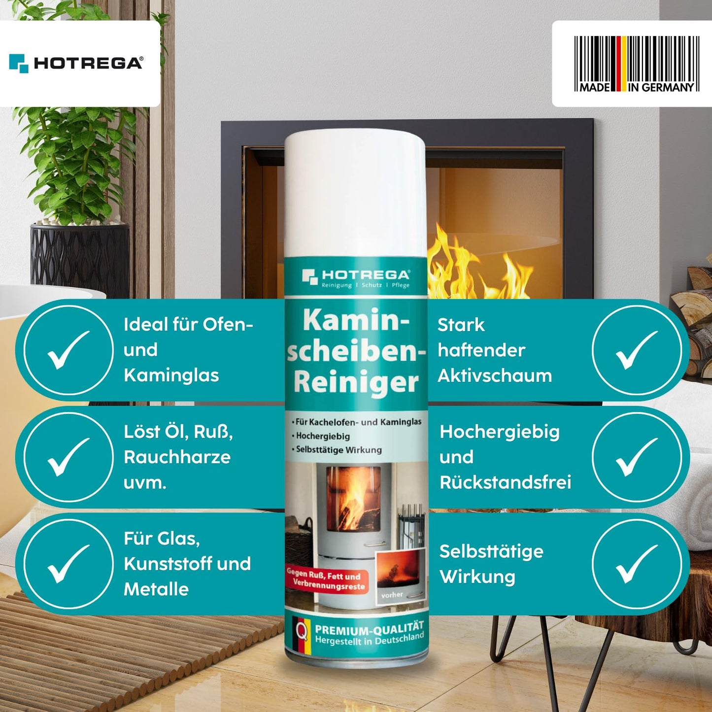 Kaminscheibenreiniger – Selbsttätiger Kaminglasreiniger 300 ml