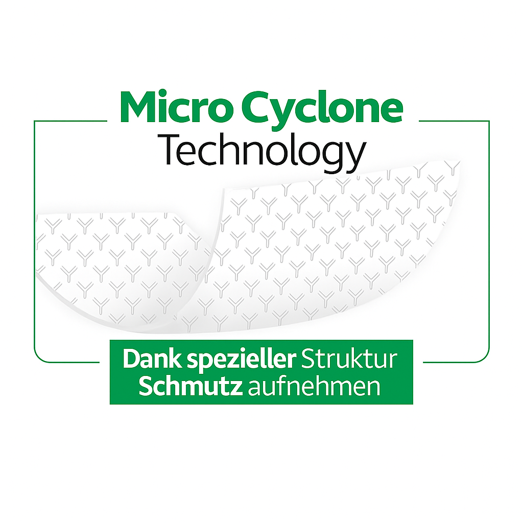 Micro Cyclone Technologie der Sleepy Easy Clean Bodenwischtücher nimmt Schmutz auf