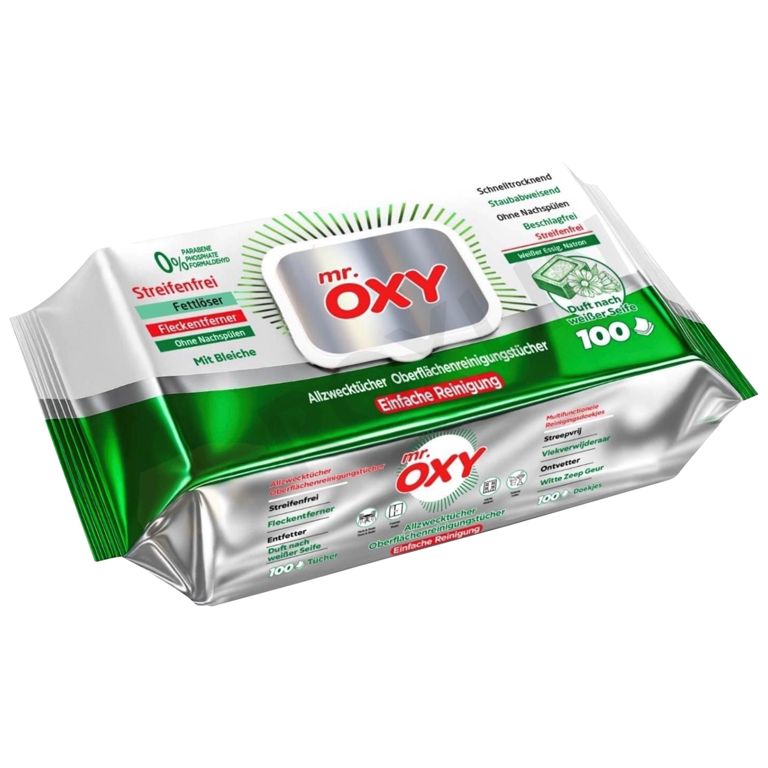 Mr. OXY Maxima Allzweck-Reinigungstücher Packung der grünen Serie, 100 Stück