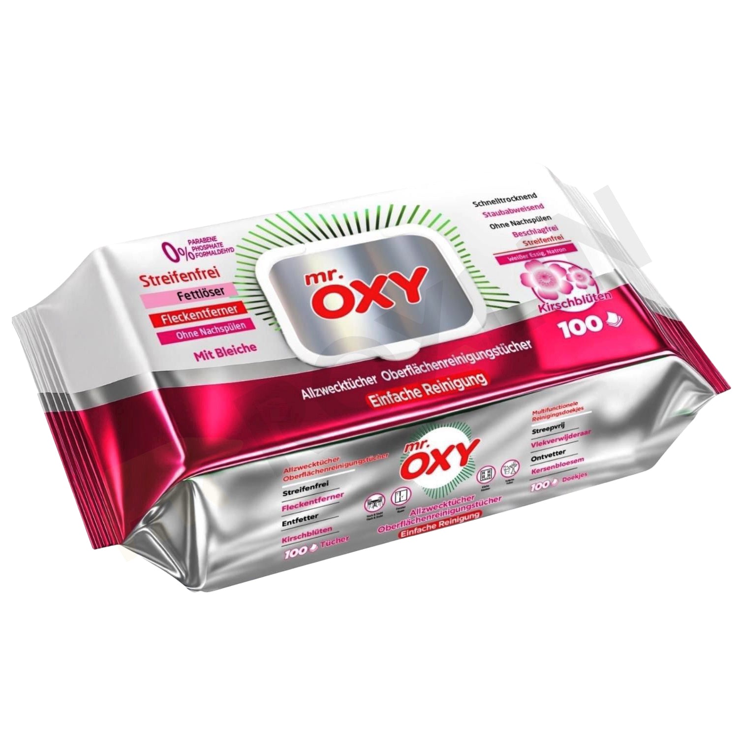 Mr. OXY Maxima Allzweck-Reinigungstücher Packung der roten Serie, 100 Stück