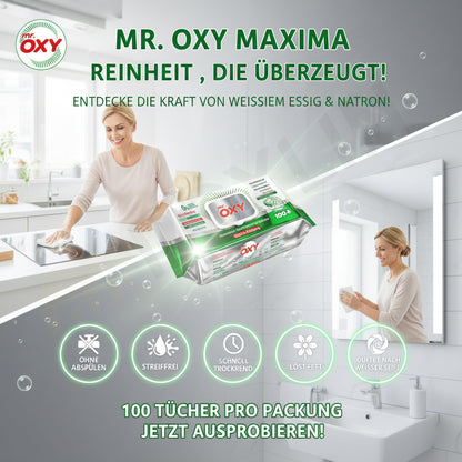 Mr. OXY Maxima Reinigungstücher – 100 Tücher pro Packung, Reinheit die überzeugt